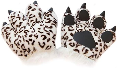Fluffy Plush Animal Costume Set - Soft Plush Animal Ears Headband Tail Paws