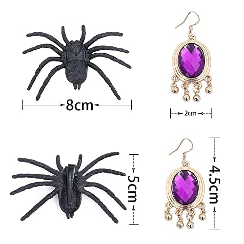 Vivid Purple Halloween Witches Hat Wig Set for Women