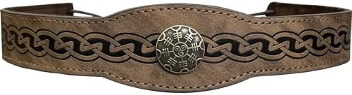 Adjustable Retroironcoronation Marginalembossment Faux Leather Headband