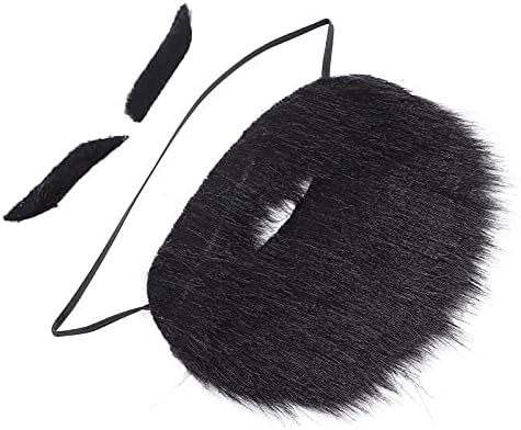 HalloweenHAUNTED Mustache Costume for Adults Kids - Beavers artificial beavers Adjustable Plush Beards