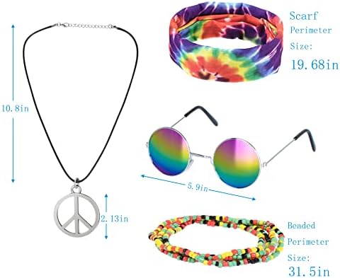 60s 70s Hippie Party Costume Set for Men