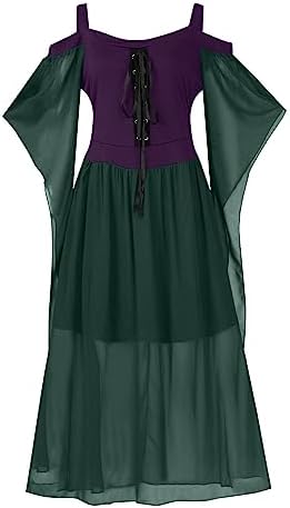 DPKLAD Halloween Costumes Medieval Sex Offset Sleeve Medieval Dresses for Women