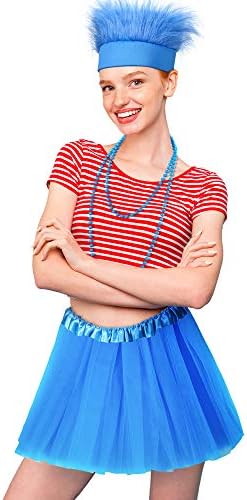 Geyoga Halloween Faux Fur costume-related accessories Set with Wig and Skirt
