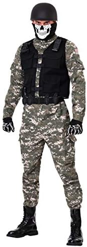 Mens Battle Soldier Costume x Highly Detailed Realistic Camouflage Applications