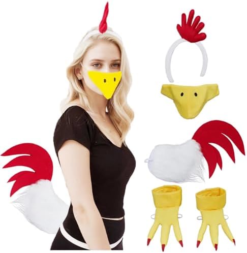 Friendly Rooster Halloween Costume Accessories Set for Adults