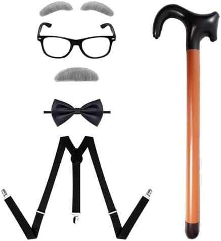 100 Days Grandpa Costume - Old Man Accessories Set