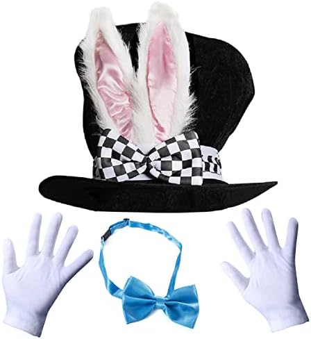 Bunny Hat with Plush Ears - Cute Top Hat Set for Easter - party