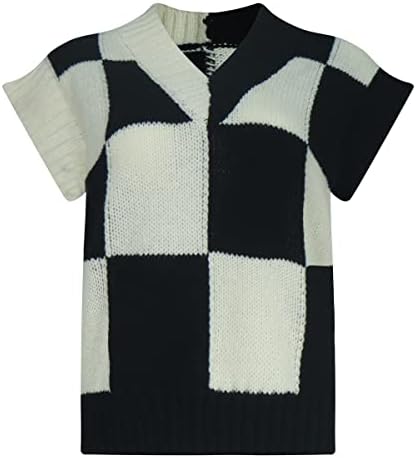 Black White Checkered Sweater Vest Costume