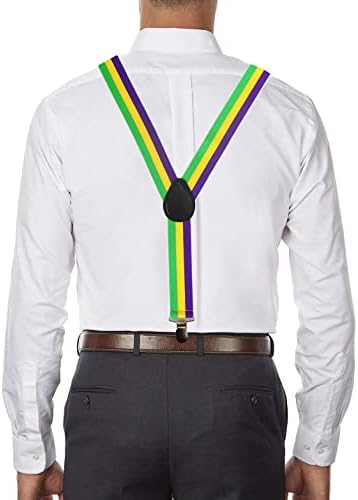 Mardi Gras suspenders and bow tie set for men