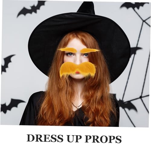 NOLITOY 1Set Cosplay Beard Fake Eyebrow Prop
