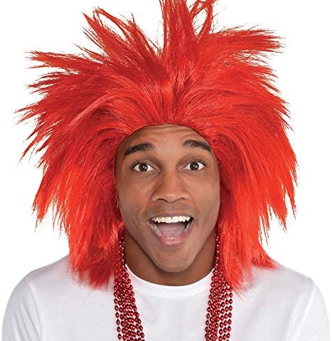 Amscan Red Crazy Wig costume Unisex Size 1 Eye-catching Style