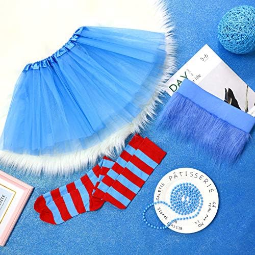 Geyoga Halloween Faux Fur costume-related accessories Set with Wig and Skirt