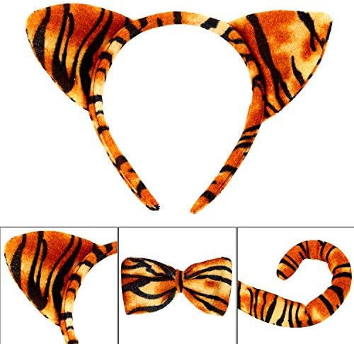 Flannelette Tiger Tiger Ears Nose Tail Bow Tie costume