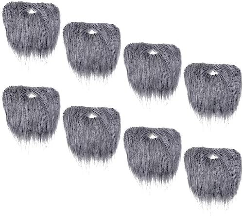Surakey 8 Pcs Halloween Fake Beards Costume Adjustable Elastic for Men Kids