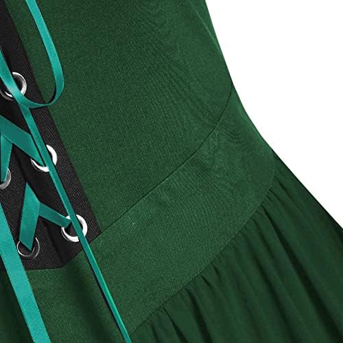 FlekmanArt Womens Cinched Gothic Punk Boho Set High Waist Gown with Trumpet Sleeves
