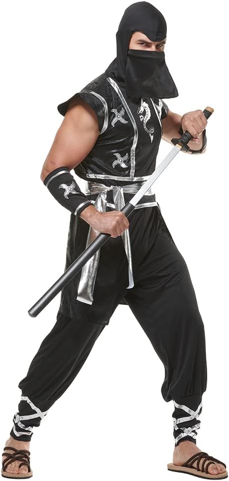 Ninja Costume Men Japanese Dragon Swordman