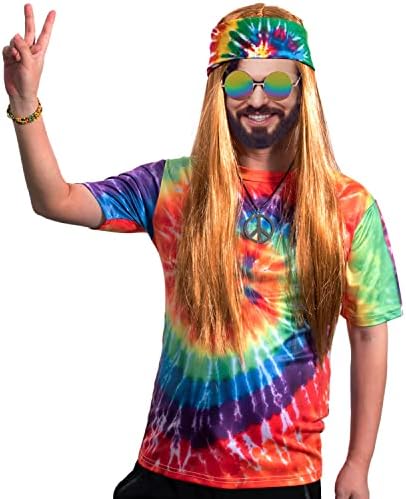 60s 70s Hippie Party Costume Set for Men