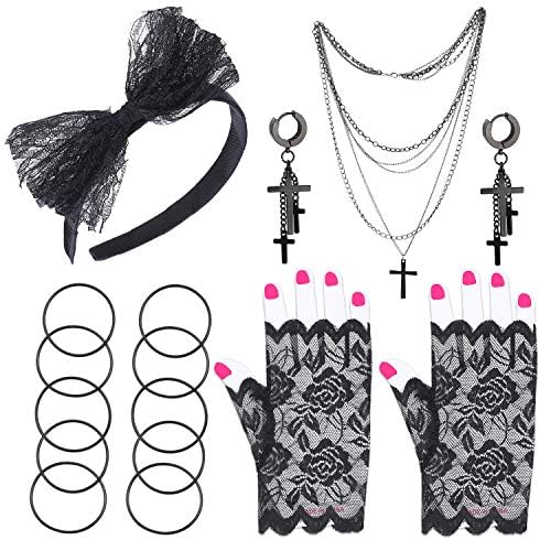 Madonna 80s Retro Costumes Beelittle 80s Fishnet Gloves and Accessories