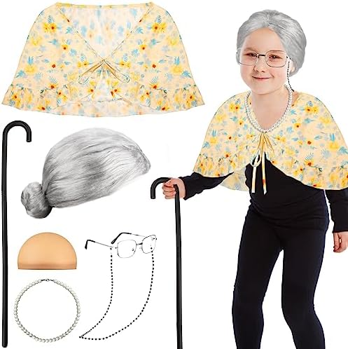 Berlune 7-Piece 100th Day Grandma Costume