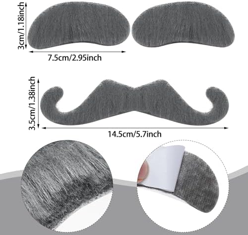 Gray Grandpa Mustache Set Halloween Grandpa Costume Accessories