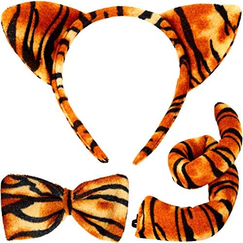 Flannelette Tiger Tiger Ears Nose Tail Bow Tie costume