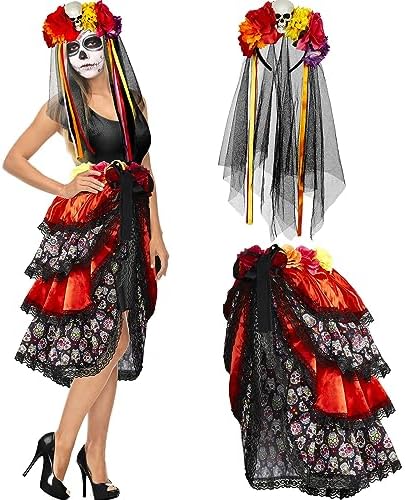 2-Piece Halloween Day of the Dead Costume Set for Women