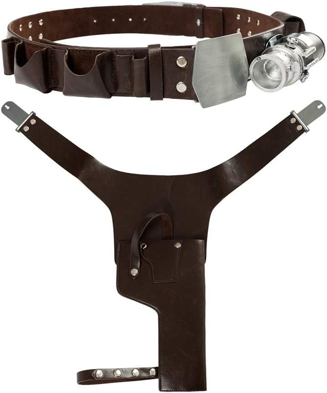 Finbald Mens Black Belt Halloween Costume for Adults