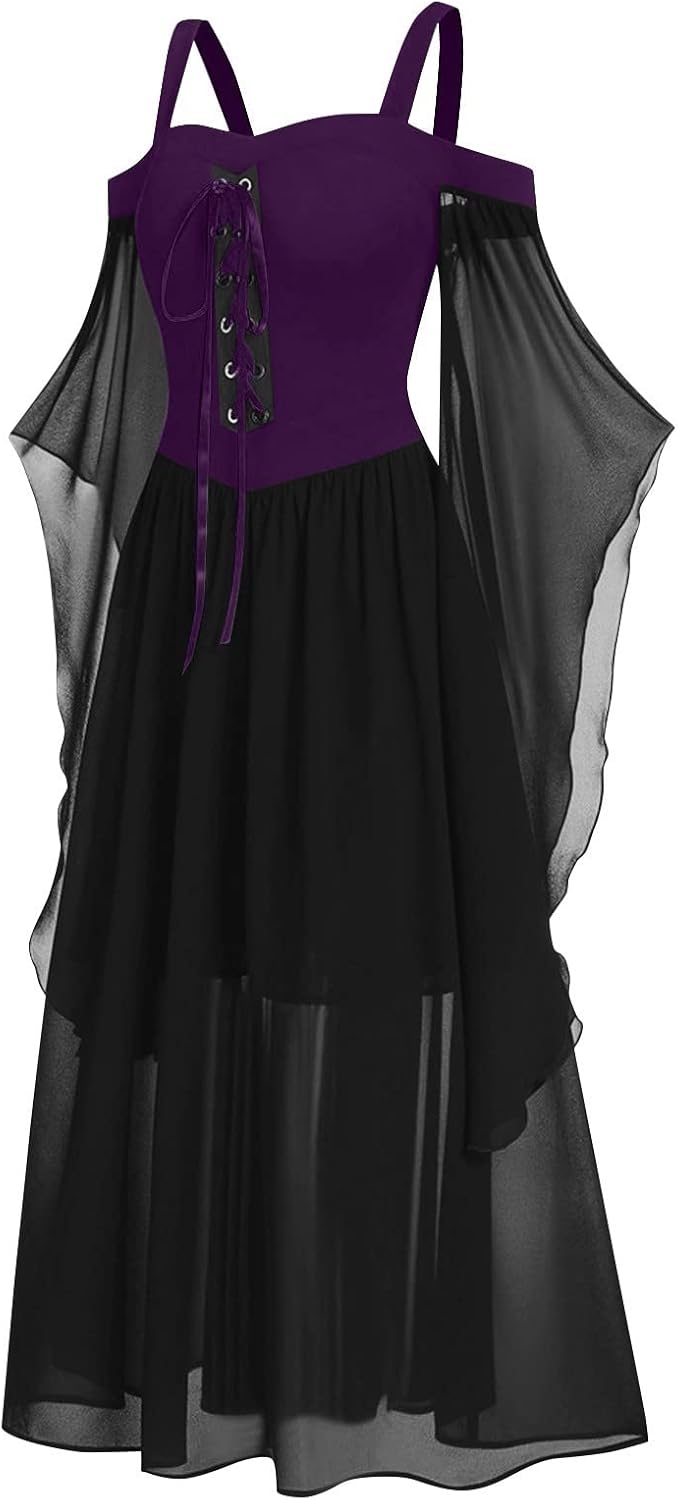 High Waist Gothic Punk Dress Boho Set
