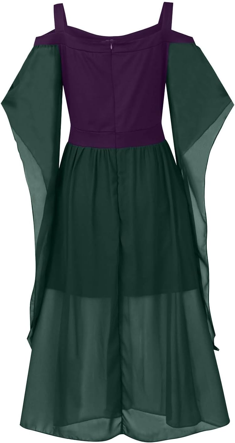 DPKLAD Halloween Costumes Medieval Sex Offset Sleeve Medieval Dresses for Women