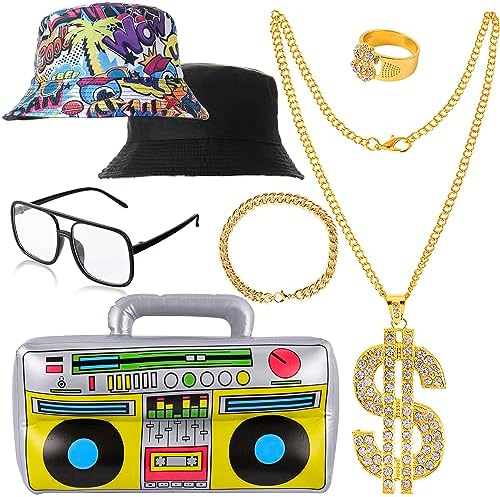 Retro 80s Hip-Hop Costume Kit for Adults