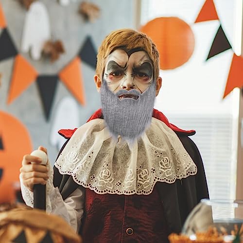 Surakey 8 Pcs Halloween Fake Beards Costume Adjustable Elastic for Men Kids