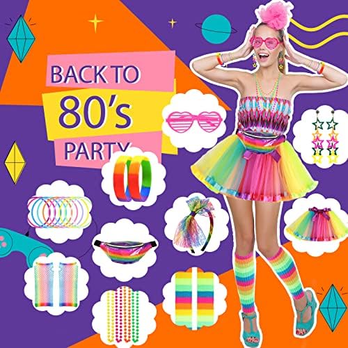 80s Retro Costumes Set for Women with Vibrant Design