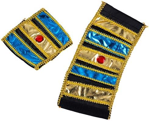 Mens Pharaoh Costume Set - Royal Egypt Headpiece Cane - Halloween More