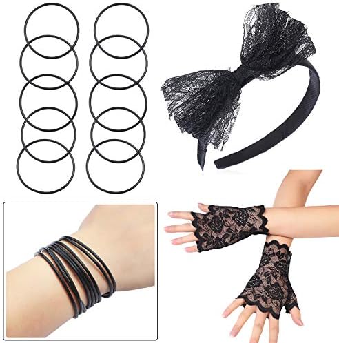 Madonna 80s Retro Costumes Beelittle 80s Fishnet Gloves and Accessories