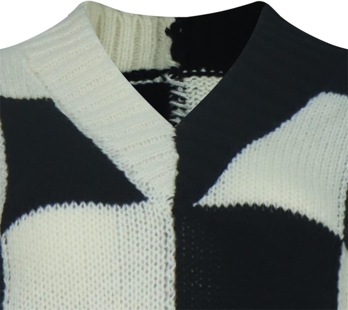 Black White Checkered Sweater Vest Costume