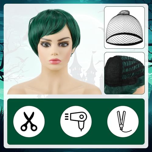 Halloween Mens costume set includes gloves belt elf ears wig