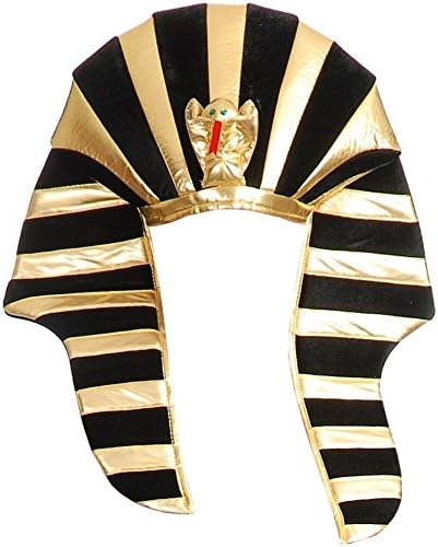 Mens Pharaoh Costume Set - Royal Egypt Headpiece Cane - Halloween More