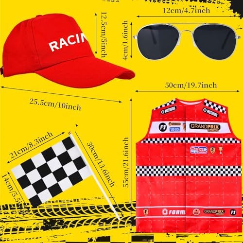 Kavoc Race Car Driver Costume Set Racing Accessories for Kids