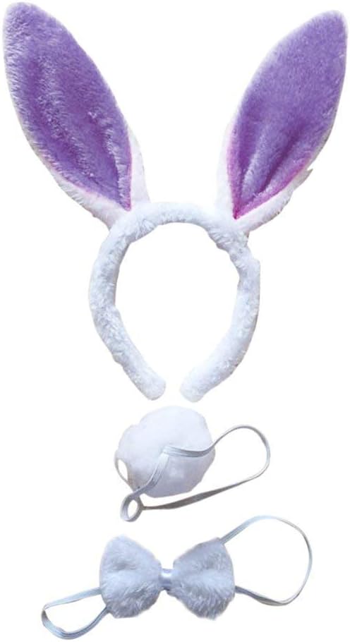 BinaryABC bunny rabbit costume set Ears Headband Bow Ties Tail set