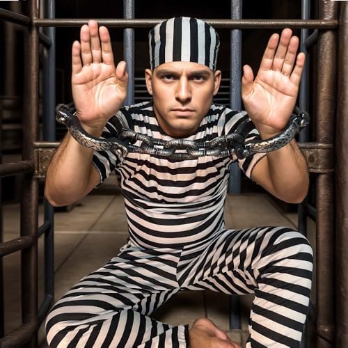 Plastic Prisoner Footcuffs Handcuffs Halloween Props