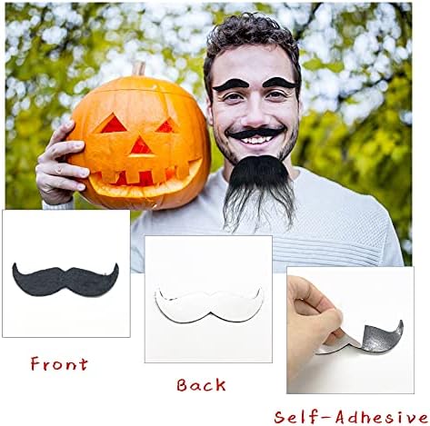 OJYUDD Self-Adhesive Fake Eyebrows Bead for Halloween Costume