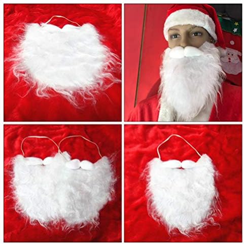 White Santa Beard Fake Facial Hair Costume Accessory