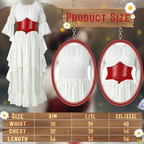 Renaissance Womens Fairy Costume with Hat and Belt