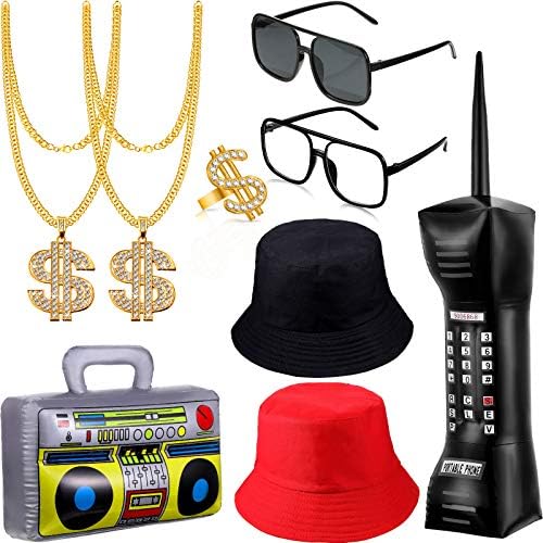 Sumind 80s90s Hip Hop Costume Kit Authentic Inflatables for Rapper Look