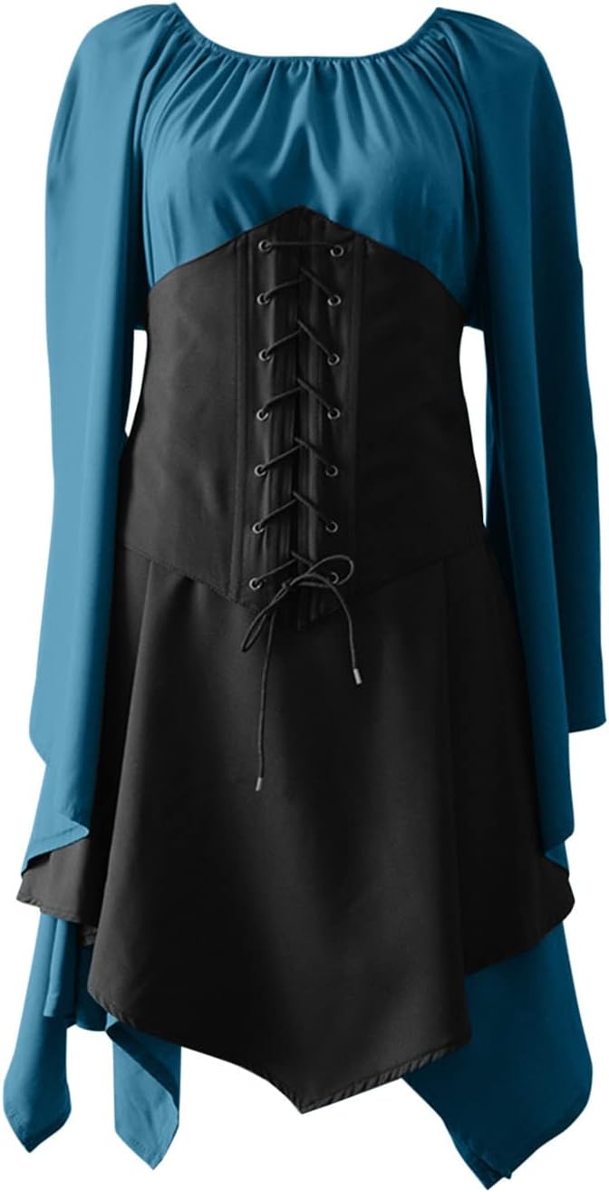 Muyise Womens Medieval Renaissance Gown Dress
