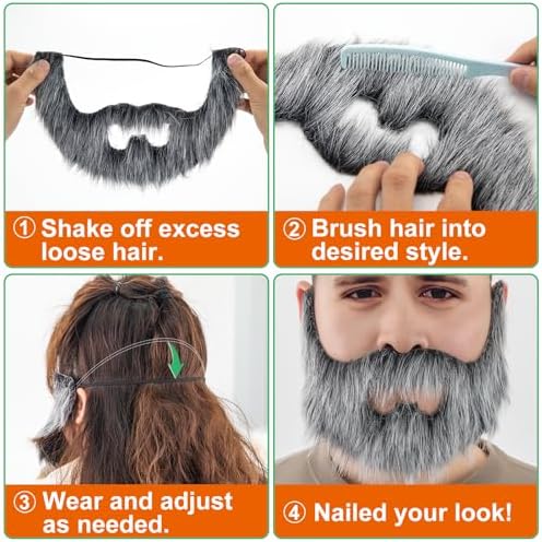 KICNIC Fake Mustaches for Adults Nobleman Beards Novelty Costumes
