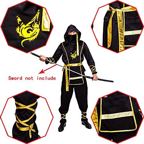 Mens Golden Dragon Ninja Costume
