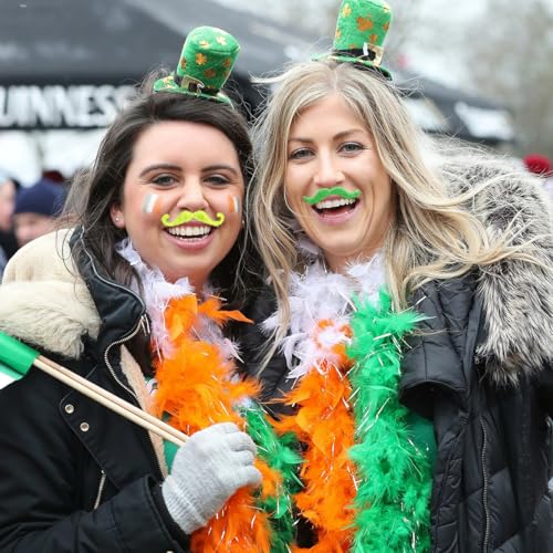 Base MMAHER St Patricks Day Fake Green Mustache Set