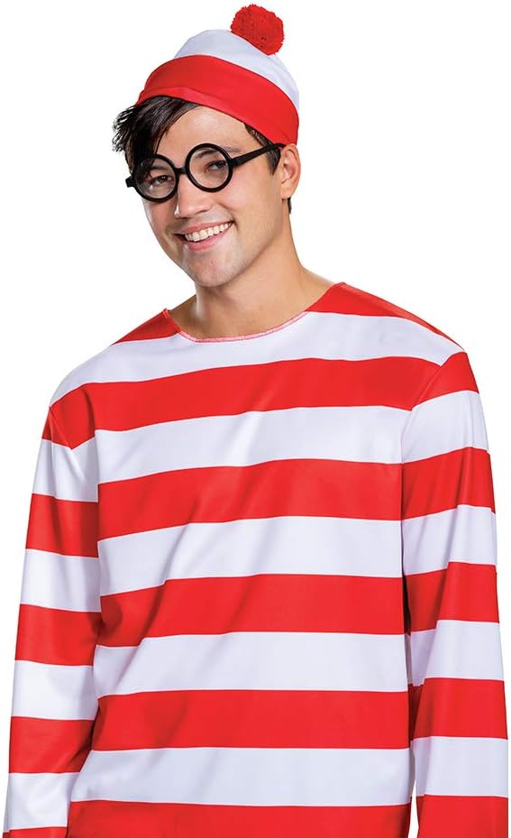 Wheres Waldo Halloween Kit Beanie Glasses for Men