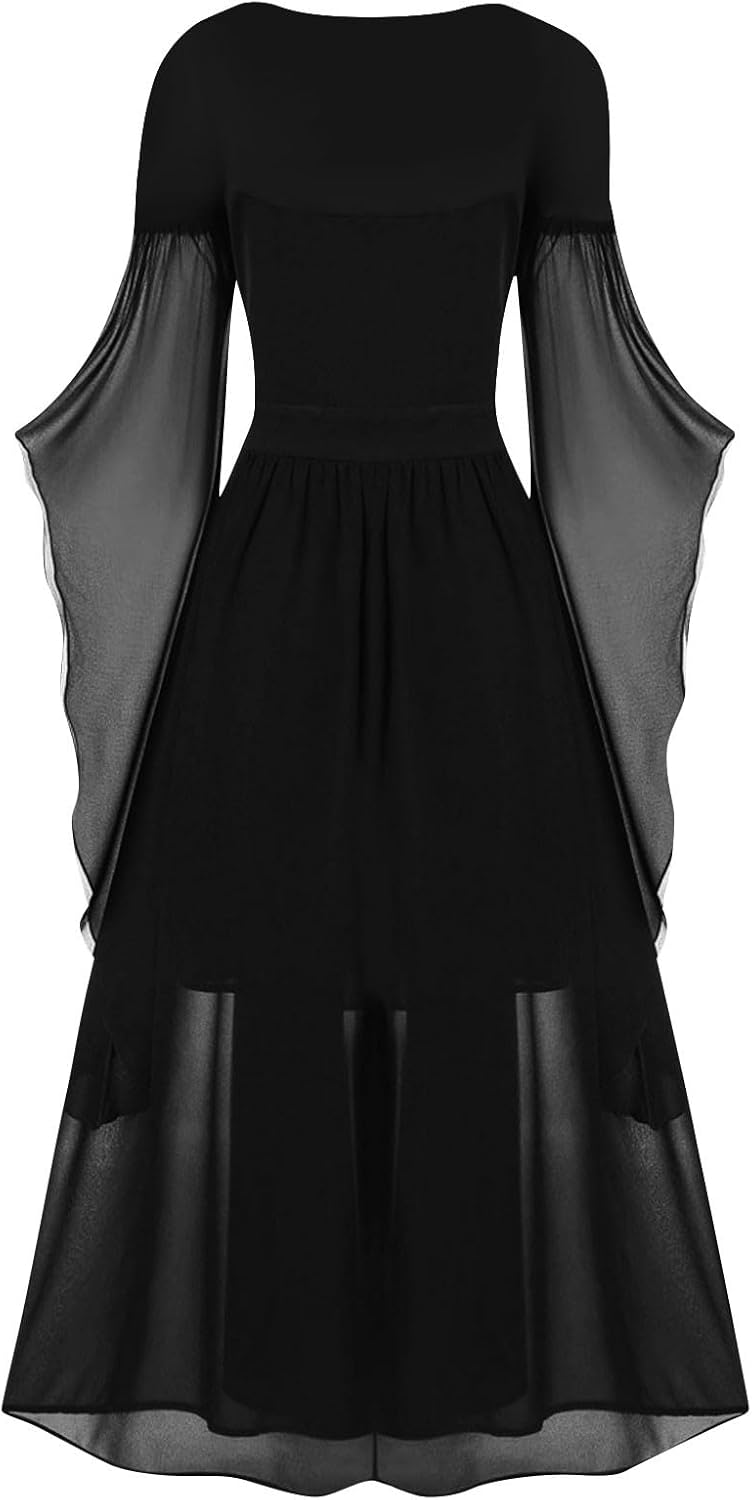 FLEKMANART Womens Trumpet Sleeves Chemise